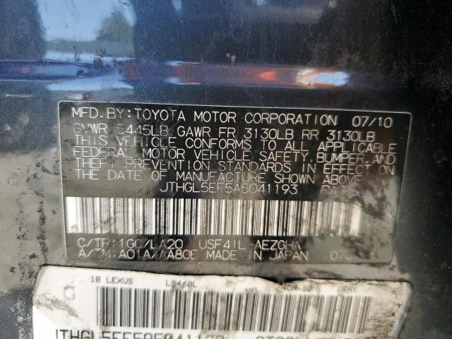 2010 LEXUS LS 460L - JTHGL5EF5A5041193