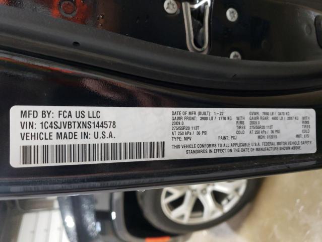 2022 JEEP WAGONEER S 1C4SJVBTXNS144578