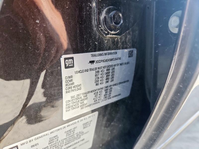 2021 CHEVROLET SILVERADO - 3GCPWBEK5MG354746