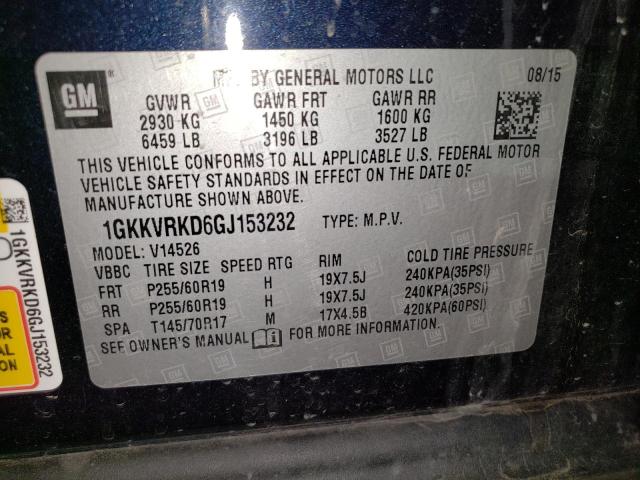 2016 GMC ACADIA SLT 1GKKVRKD6GJ153232