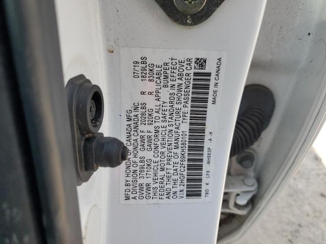2019 HONDA CIVIC LX - 2HGFC2F69KH580101