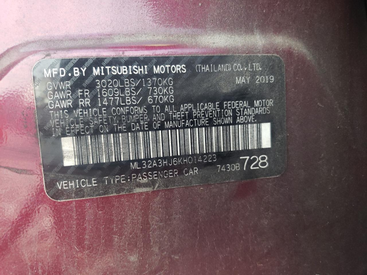 MITSUBISHI MIRAGE ES