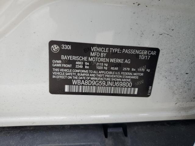 2018 BMW 330 XI WBA8D9G59JNU69800