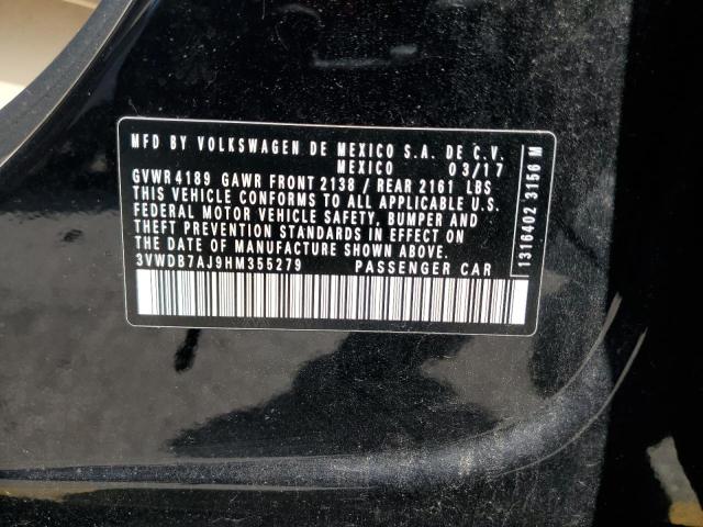 2017 VOLKSWAGEN JETTA SE 3VWDB7AJ9HM355279