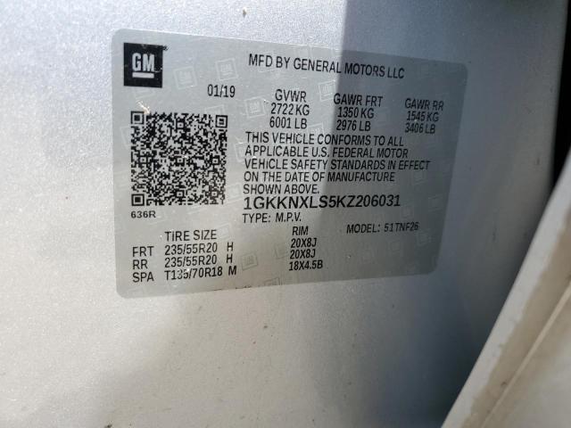 2019 GMC ACADIA DEN 1GKKNXLS5KZ206031