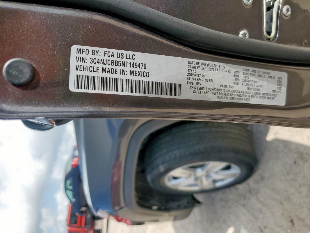 2022 JEEP COMPASS LA 3C4NJCBB5NT149470