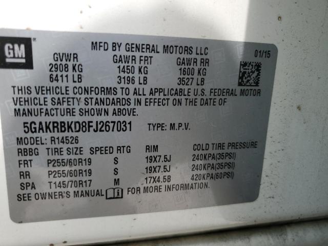 2015 BUICK ENCLAVE 5GAKRBKD8FJ267031