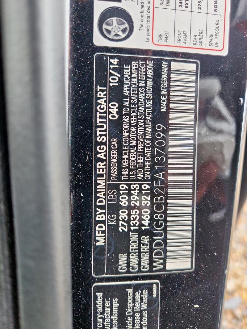 2015 MERCEDES-BENZ S 550 - WDDUG8CB2FA137099