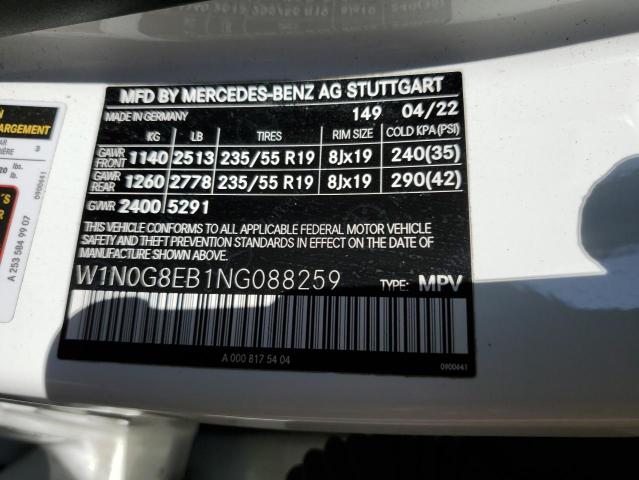 2022 MERCEDES-BENZ GLC 300 4M - W1N0G8EB1NG088259