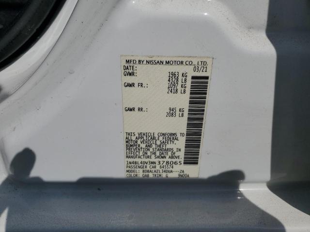 2021 NISSAN ALTIMA SV - 1N4BL4DV3MN378065