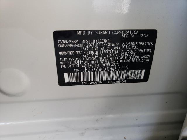 2019 SUBARU FORESTER T JF2SKAWCXKH487319