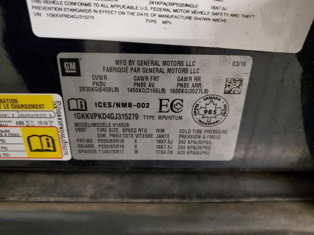 2016 GMC ACADIA SLE 1GKKVPKD4GJ315279