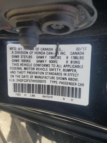 2017 HONDA CIVIC LX 2HGFC2F57HH526070