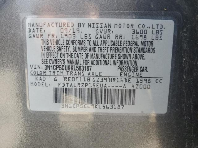 2019 NISSAN KICKS S 3N1CP5CU9KL563187