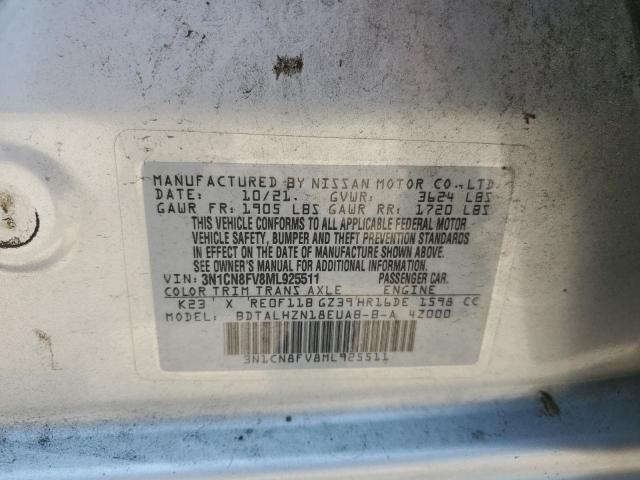 2021 NISSAN VERSA SR 3N1CN8FV8ML925511