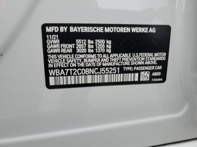 2022 BMW 740 I WBA7T2C08NCJ55251