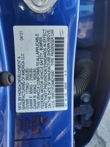 2021 HONDA CIVIC EX 19XFC1F33ME210047