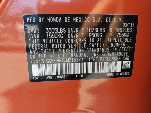 2018 HONDA FIT EX - 3HGGK5H87JM715373