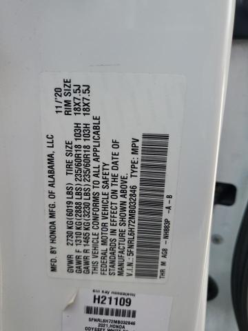 2021 HONDA ODYSSEY EX 5FNRL6H72MB032846