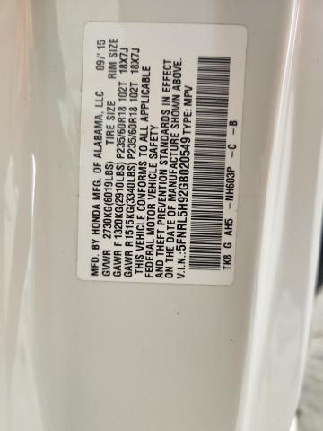 2016 HONDA ODYSSEY TO 5FNRL5H92GB020549