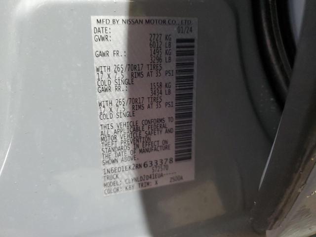 2024 NISSAN FRONTIER S 1N6ED1EK2RN633378