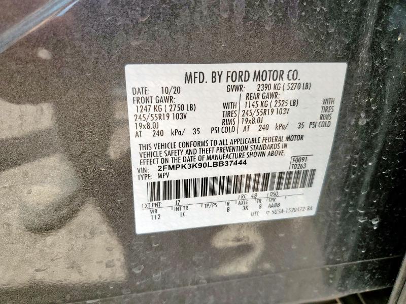 2020 FORD EDGE TITAN 2FMPK3K90LBB37444