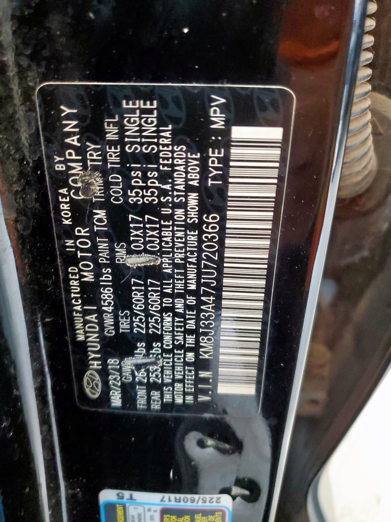 2018 HYUNDAI TUCSON SEL KM8J33A47JU720366