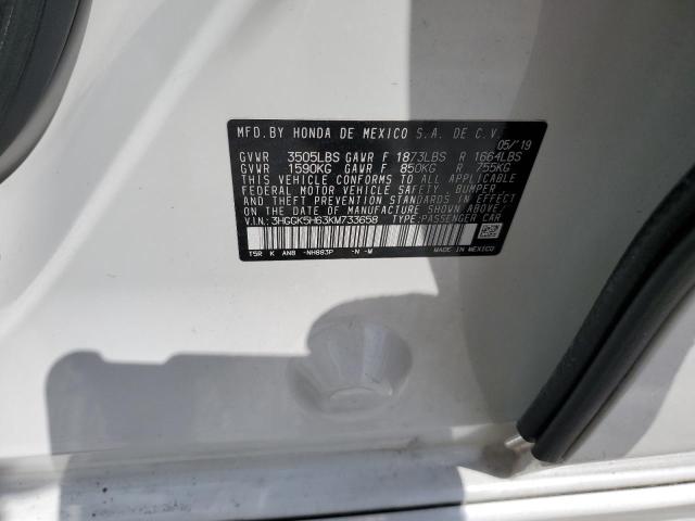 2019 HONDA FIT SPORT 3HGGK5H63KM733658