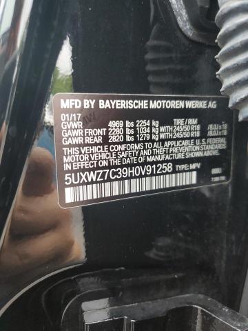 2017 BMW X3 SDRIVE2 5UXWZ7C39H0V91258