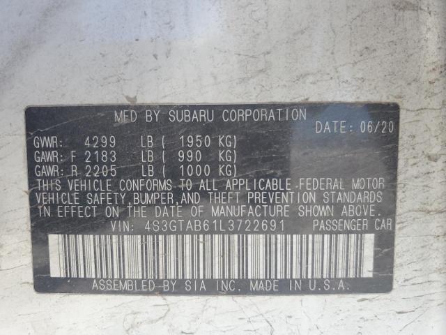 2020 SUBARU IMPREZA 4S3GTAB61L3722691