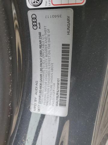 2018 AUDI A3 PREMIUM WAUY8LFF4J1018101