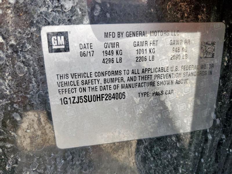 2017 CHEVROLET MALIBU HYB 1G1ZJ5SU0HF284006