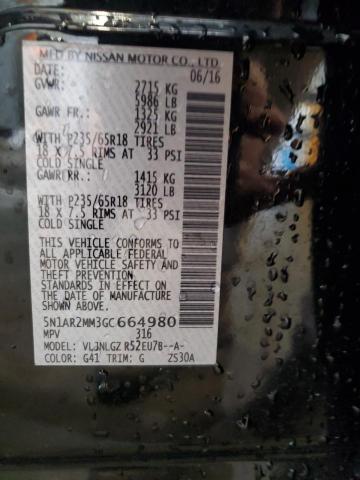 5N1AR2MM3GC664980 2016 NISSAN PATHFINDER