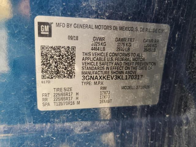2019 CHEVROLET EQUINOX LT - 3GNAXKEV3KL170317