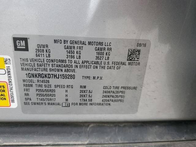 2017 CHEVROLET TRAVERSE L 1GNKRGKD7HJ159280
