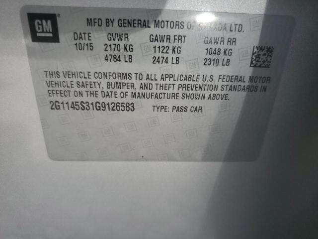 2016 CHEVROLET IMPALA LTZ 2G1145S31G9126583