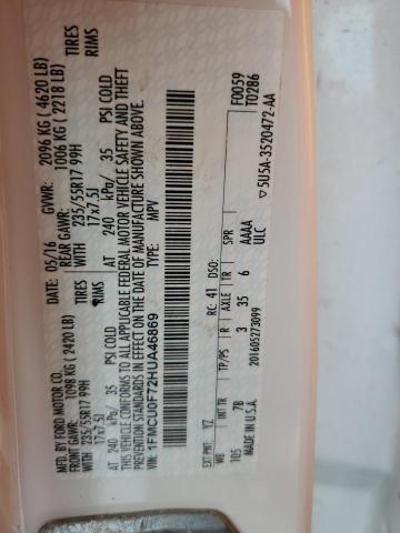 2017 FORD ESCAPE S - 1FMCU0F72HUA46869