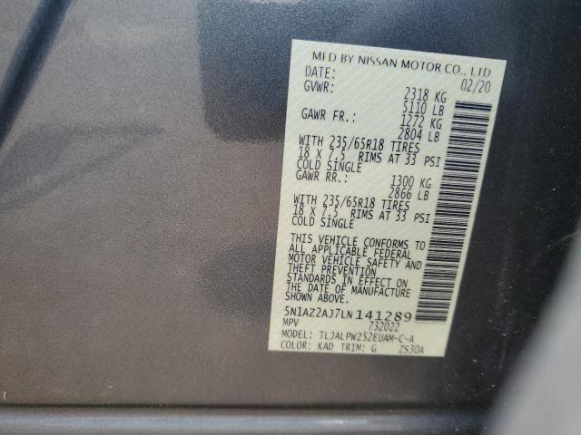 2020 NISSAN MURANO S 5N1AZ2AJ7LN141289