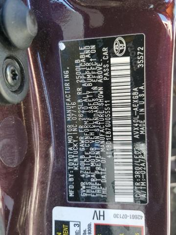 2016 TOYOTA AVALON HYB 4T1BD1EB7GU055511
