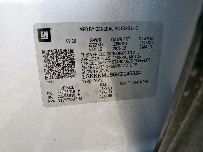 2019 GMC ACADIA SLT - 1GKKNMLS6KZ146324