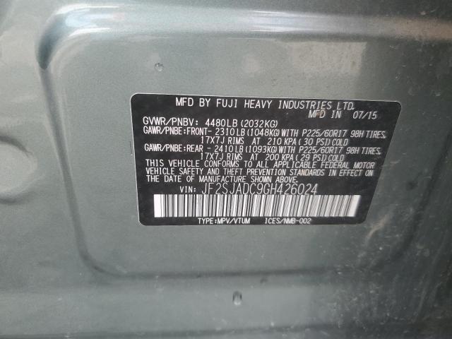 2016 SUBARU FORESTER 2 JF2SJADC9GH426024