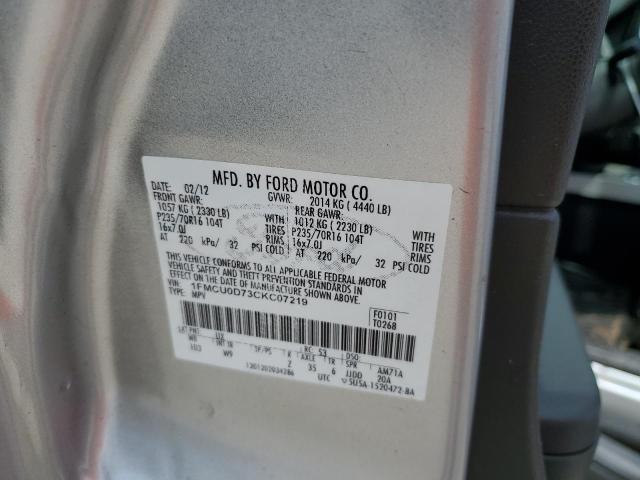 2012 FORD ESCAPE XLT - 1FMCU0D73CKC07219