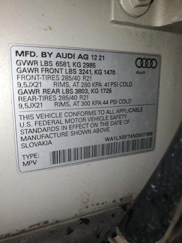2022 AUDI Q7 PREMIUM - WA1LXBF74ND007908