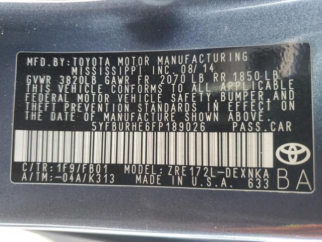 2015 TOYOTA COROLLA L - 5YFBURHE6FP189026