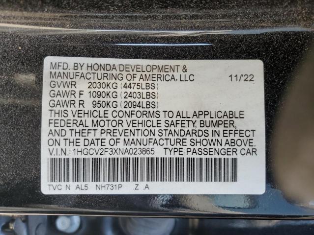 2022 HONDA ACCORD SPO #3319861152