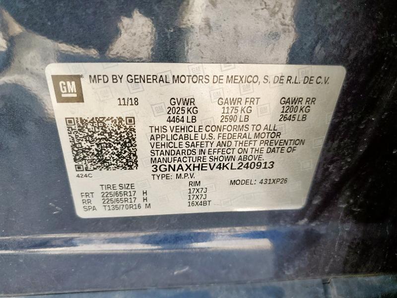 2019 CHEVROLET EQUINOX LS - 3GNAXHEV4KL240913