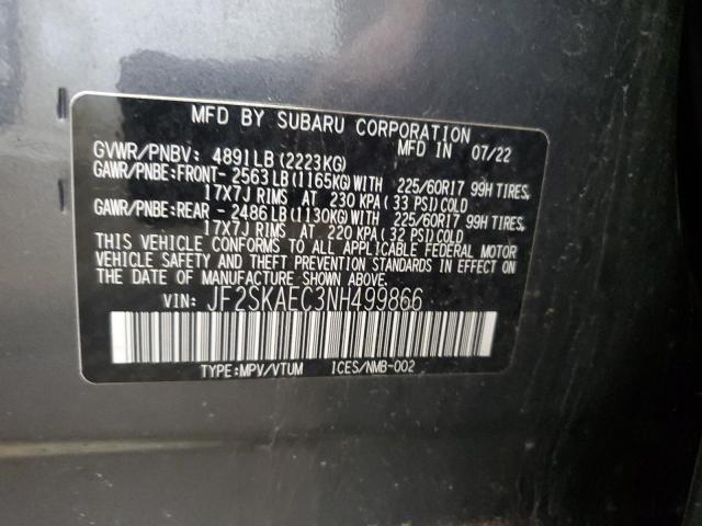 2022 SUBARU FORESTER P JF2SKAEC3NH499866
