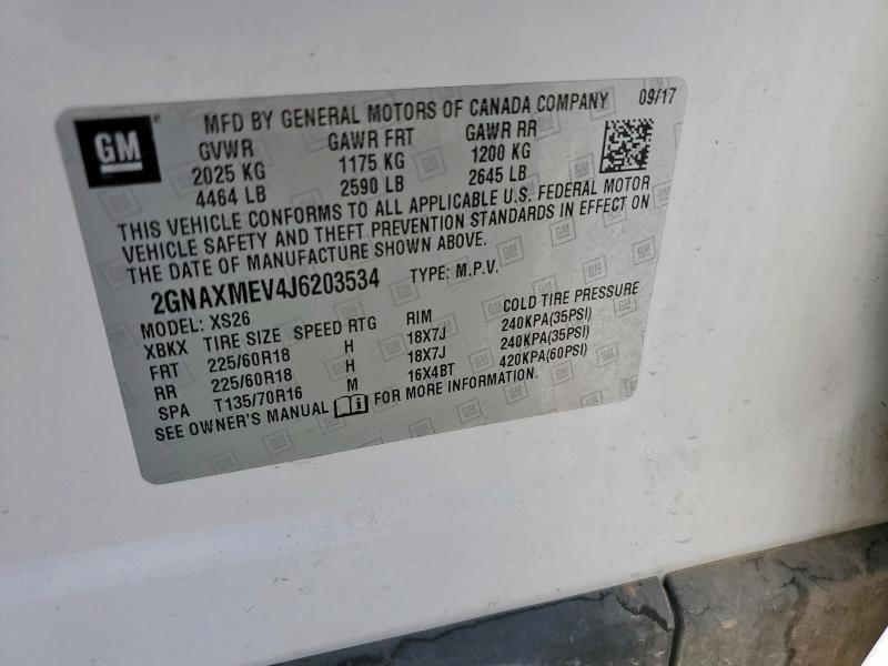 2018 CHEVROLET EQUINOX PR - 2GNAXMEV4J6203534