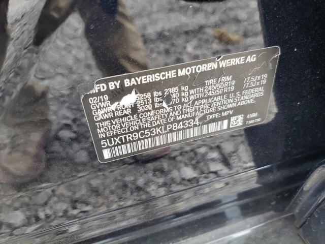 2019 BMW X3 XDRIVE3 - 5UXTR9C53KLP84334
