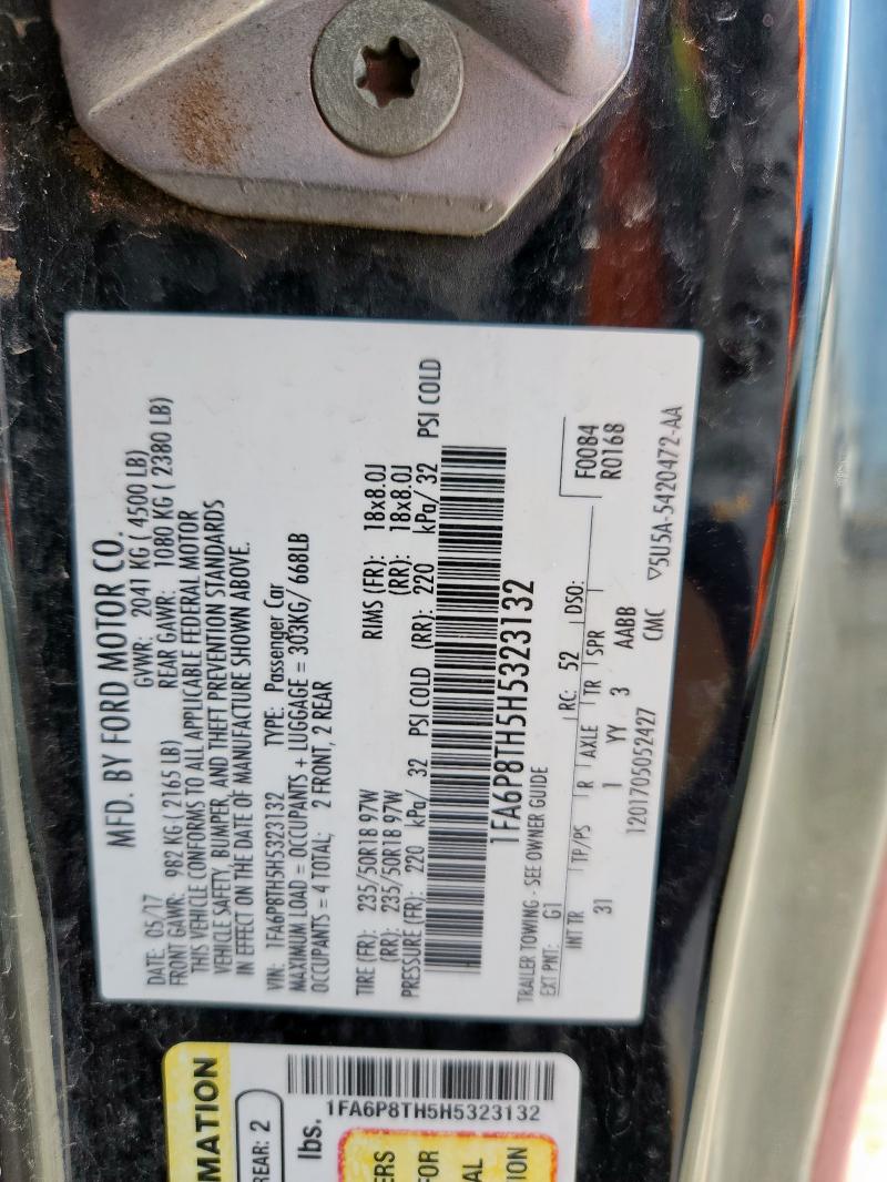 2017 FORD MUSTANG 1FA6P8TH5H5323132